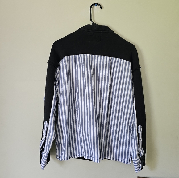 Current Elliott The Recrafted Cardigan Striped Black - Picture 5 of 10